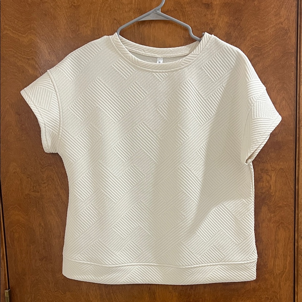 Cream Textured Women's Top
